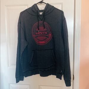 Levi’s Gray and Pink Pullover Long Sleeve Hoodie with Pocket | L